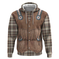Retro Brown Beige Plaid Hoodie Western Cowboy Vest Costume - Wonder Print Shop
