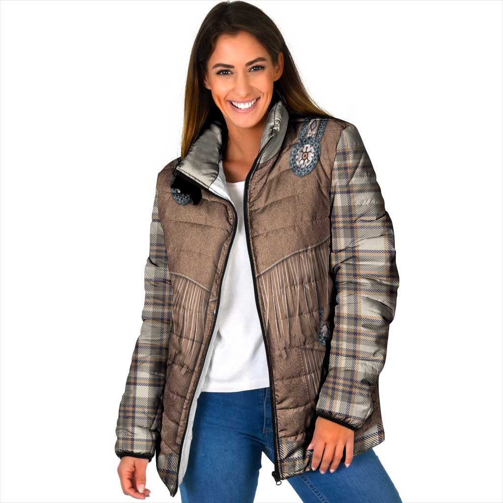 Retro Brown Beige Plaid Padded Jacket Western Cowboy Vest Costume - Wonder Print Shop