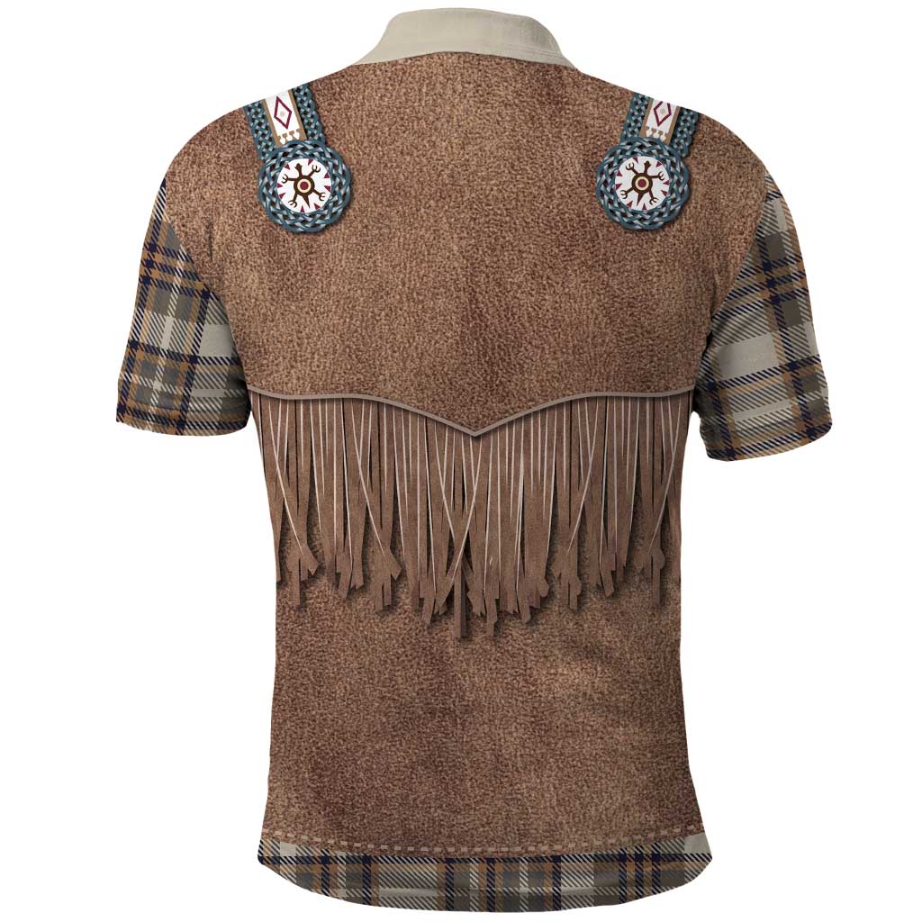 Retro Brown Beige Plaid Polo Shirt Western Cowboy Vest Costume - Wonder Print Shop