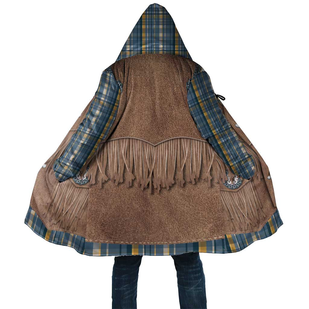 Retro Blue Yellow Plaid Cloak Western Cowboy Vest Costume - Wonder Print Shop