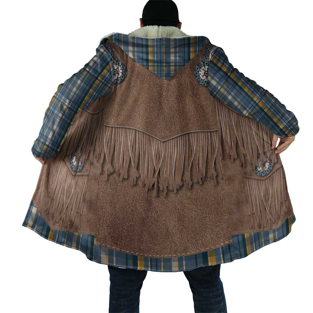 Retro Blue Yellow Plaid Cloak Western Cowboy Vest Costume - Wonder Print Shop