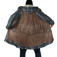 Retro Blue Yellow Plaid Cloak Western Cowboy Vest Costume - Wonder Print Shop
