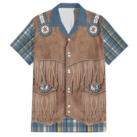 Retro Blue Yellow Plaid Hawaiian Shirt Western Cowboy Vest Costume - Wonder Print Shop