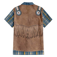 Retro Blue Yellow Plaid Hawaiian Shirt Western Cowboy Vest Costume - Wonder Print Shop