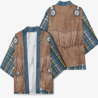 Retro Blue Yellow Plaid Kimono Western Cowboy Vest Costume - Wonder Print Shop