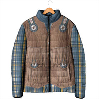Retro Blue Yellow Plaid Padded Jacket Western Cowboy Vest Costume - Wonder Print Shop