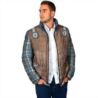 Retro Blue Yellow Plaid Padded Jacket Western Cowboy Vest Costume - Wonder Print Shop