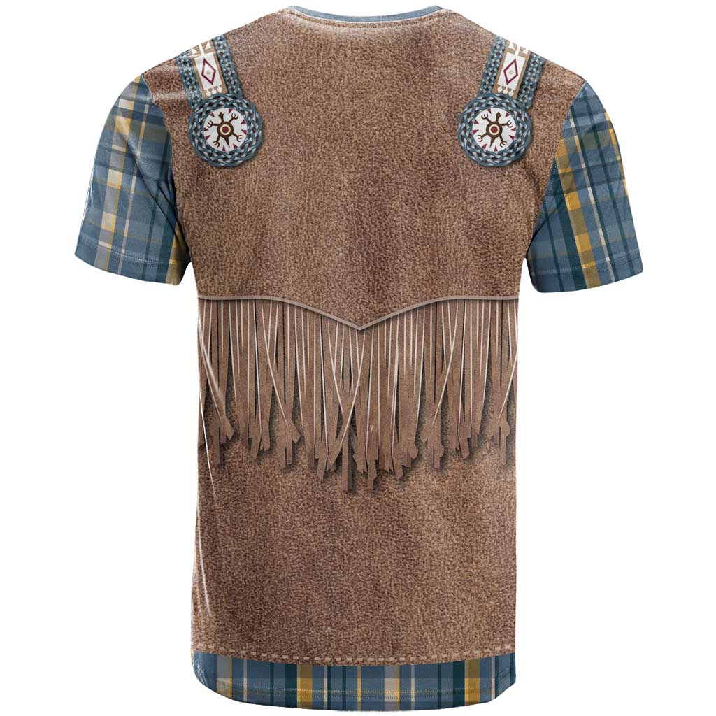 Retro Blue Yellow Plaid T Shirt Western Cowboy Vest Costume - Wonder Print Shop