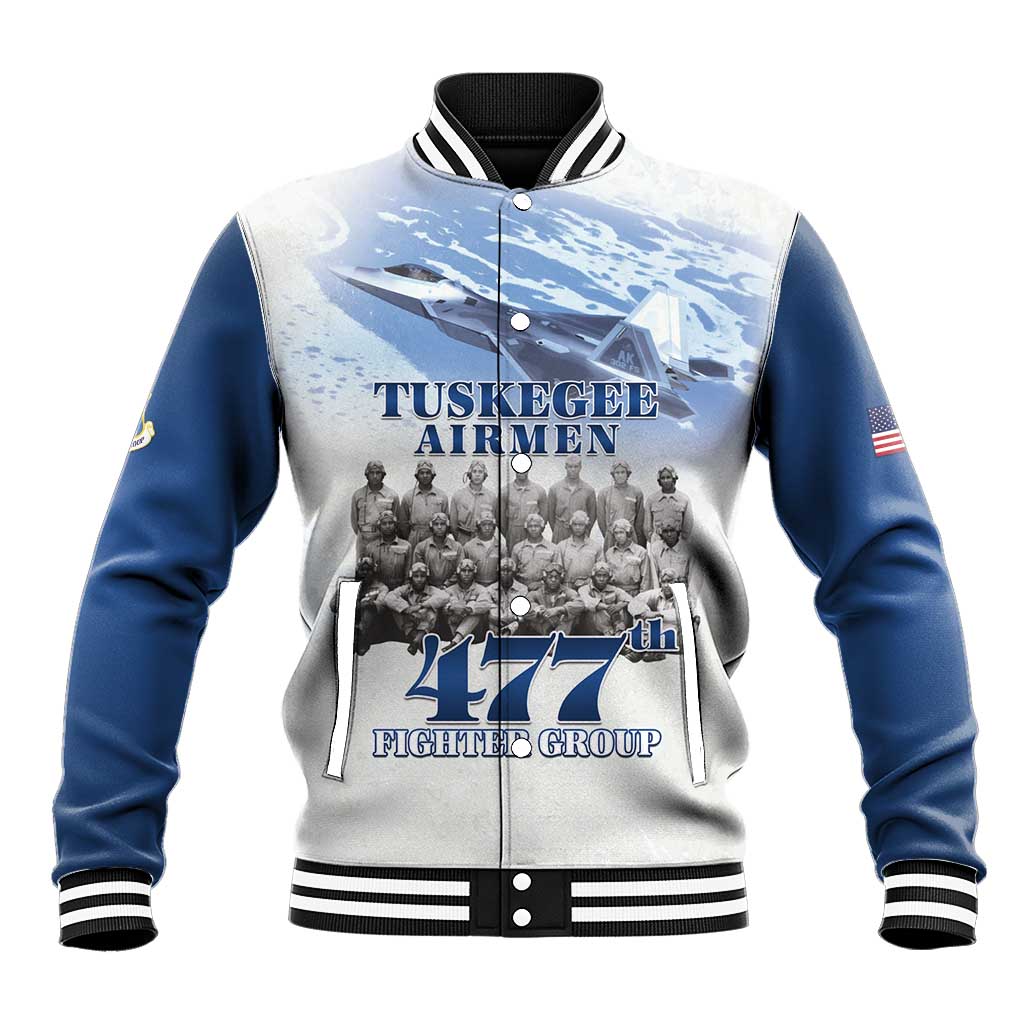 Blue Heritage Tuskegee Airmen Baseball Jacket 477th Fighter Group - Wonder Print Shop