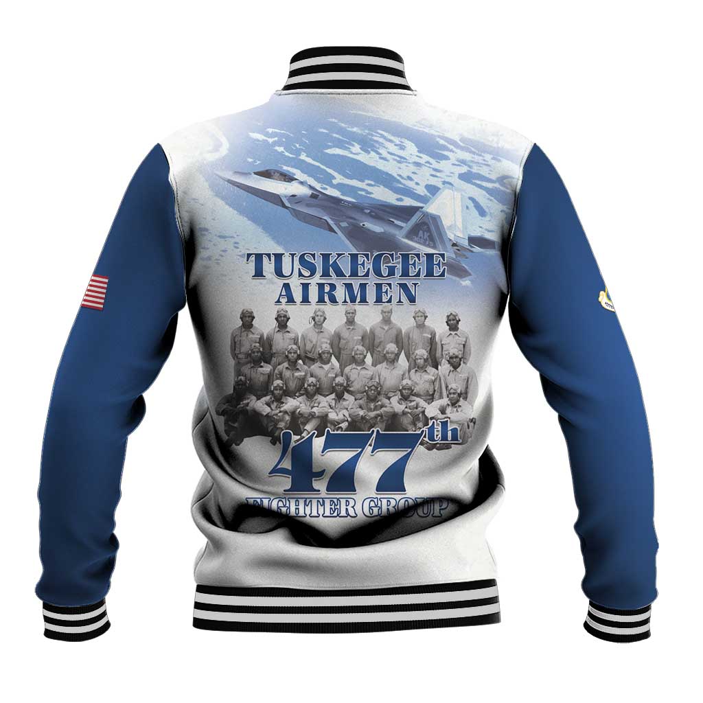 Blue Heritage Tuskegee Airmen Baseball Jacket 477th Fighter Group - Wonder Print Shop