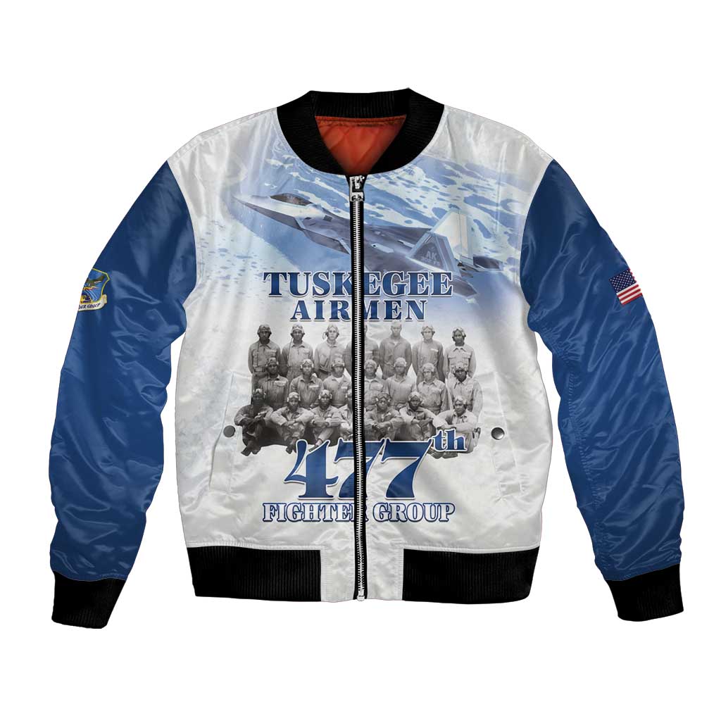 Blue Heritage Tuskegee Airmen Bomber Jacket 477th Fighter Group - Wonder Print Shop