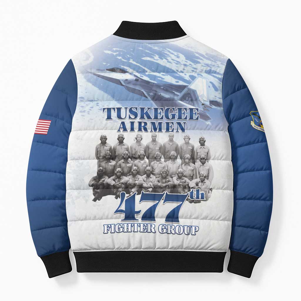 Blue Heritage Tuskegee Airmen Bomber Puffer Jacket 477th Fighter Group - Wonder Print Shop