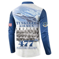 Blue Heritage Tuskegee Airmen Button Sweatshirt 477th Fighter Group - Wonder Print Shop