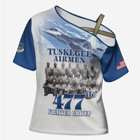 Blue Heritage Tuskegee Airmen Cross Shoulder Shirt 477th Fighter Group - Wonder Print Shop