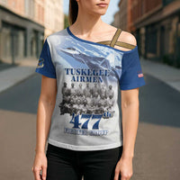 Blue Heritage Tuskegee Airmen Cross Shoulder Shirt 477th Fighter Group - Wonder Print Shop