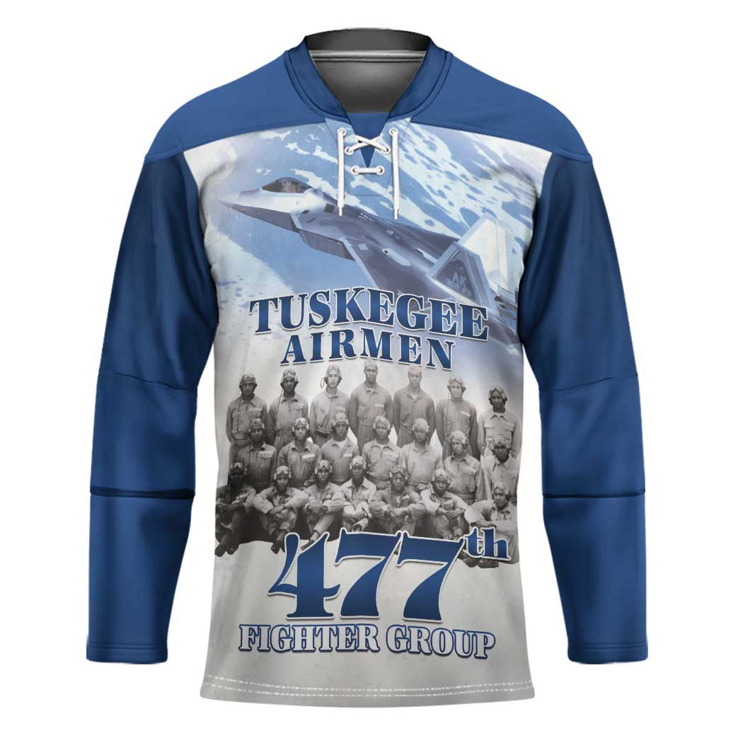 Blue Heritage Tuskegee Airmen Hockey Jersey 477th Fighter Group - Wonder Print Shop