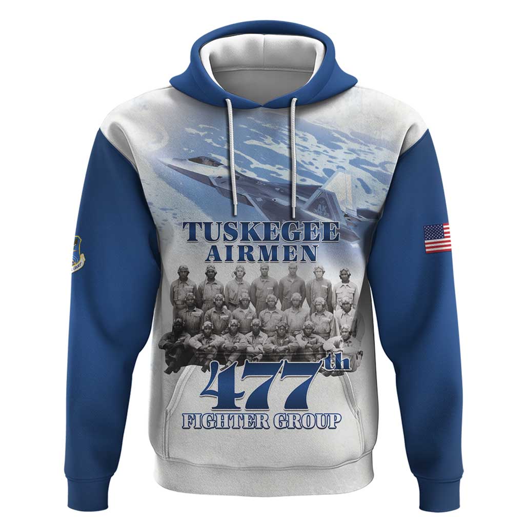 Blue Heritage Tuskegee Airmen Hoodie 477th Fighter Group - Wonder Print Shop