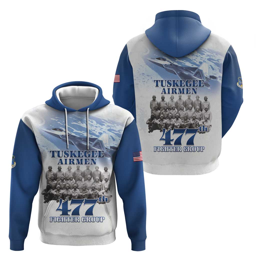 Blue Heritage Tuskegee Airmen Hoodie 477th Fighter Group - Wonder Print Shop