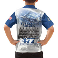 Blue Heritage Tuskegee Airmen Kid Hawaiian Shirt 477th Fighter Group - Wonder Print Shop