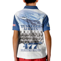 Blue Heritage Tuskegee Airmen Kid Polo Shirt 477th Fighter Group - Wonder Print Shop