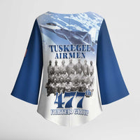 Blue Heritage Tuskegee Airmen Kimono Sleeve Blouse 477th Fighter Group - Wonder Print Shop