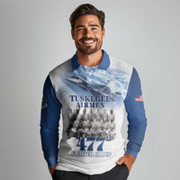 Blue Heritage Tuskegee Airmen Long Sleeve Polo Shirt 477th Fighter Group - Wonder Print Shop