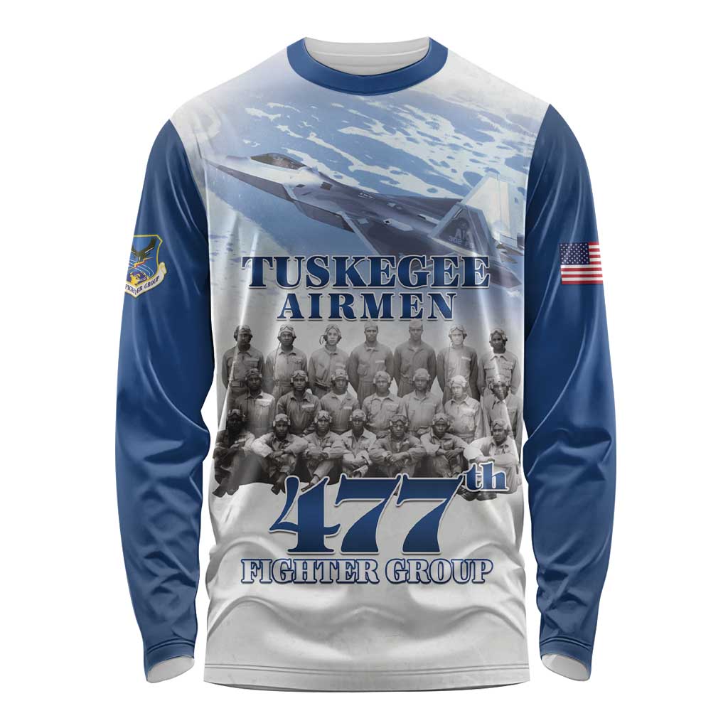 Blue Heritage Tuskegee Airmen Long Sleeve Shirt 477th Fighter Group - Wonder Print Shop