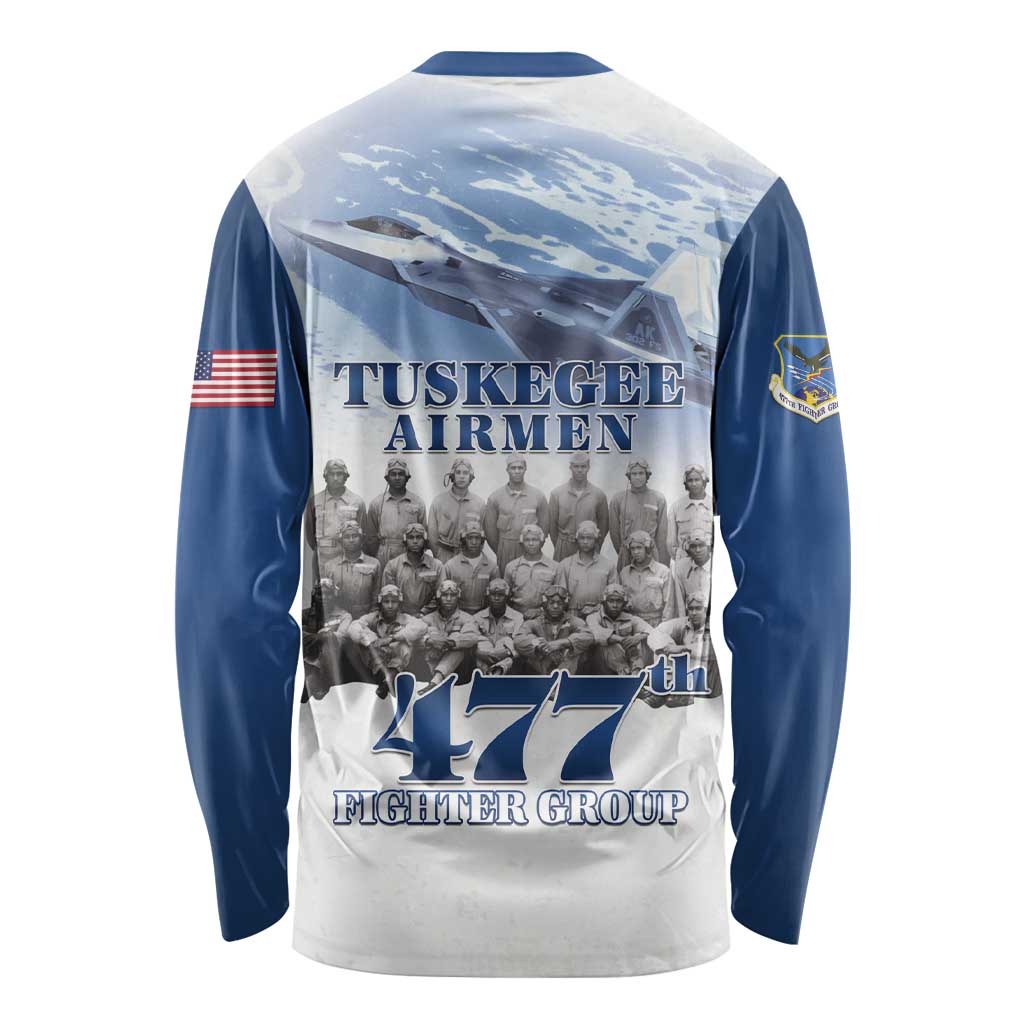 Blue Heritage Tuskegee Airmen Long Sleeve Shirt 477th Fighter Group - Wonder Print Shop