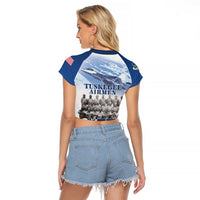 Blue Heritage Tuskegee Airmen Raglan Cropped T Shirt 477th Fighter Group - Wonder Print Shop