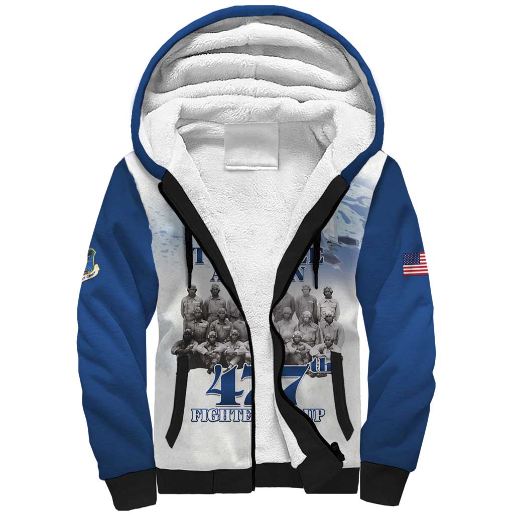 Blue Heritage Tuskegee Airmen Sherpa Hoodie 477th Fighter Group - Wonder Print Shop