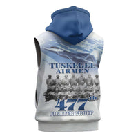 Blue Heritage Tuskegee Airmen Sleeveless Hoodie 477th Fighter Group - Wonder Print Shop