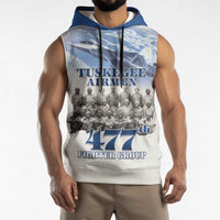 Blue Heritage Tuskegee Airmen Sleeveless Hoodie 477th Fighter Group - Wonder Print Shop