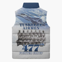 Blue Heritage Tuskegee Airmen Sleeveless Puffer Jacket 477th Fighter Group - Wonder Print Shop