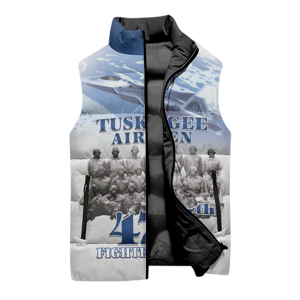 Blue Heritage Tuskegee Airmen Sleeveless Puffer Jacket 477th Fighter Group - Wonder Print Shop
