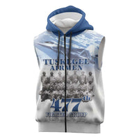 Blue Heritage Tuskegee Airmen Sleeveless Zip Hoodie 477th Fighter Group - Wonder Print Shop