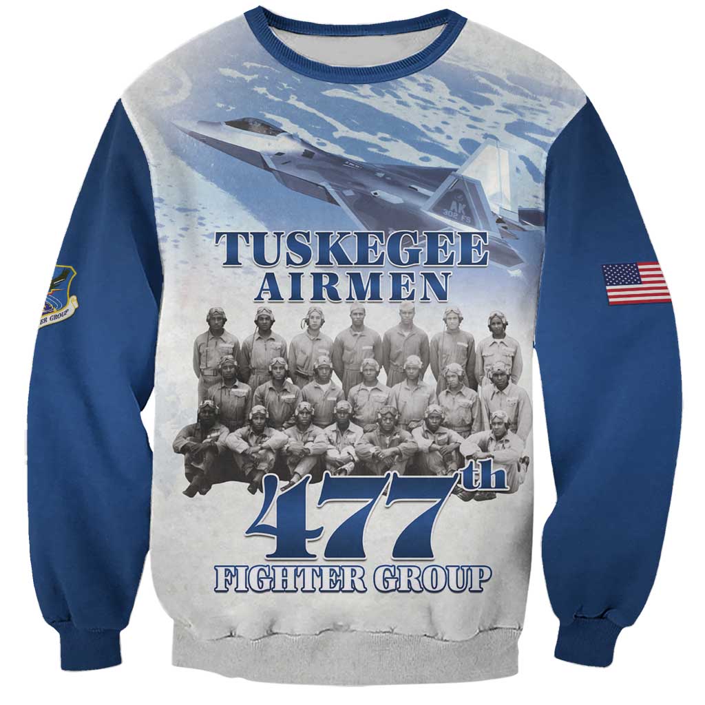 Blue Heritage Tuskegee Airmen Sweatshirt 477th Fighter Group - Wonder Print Shop