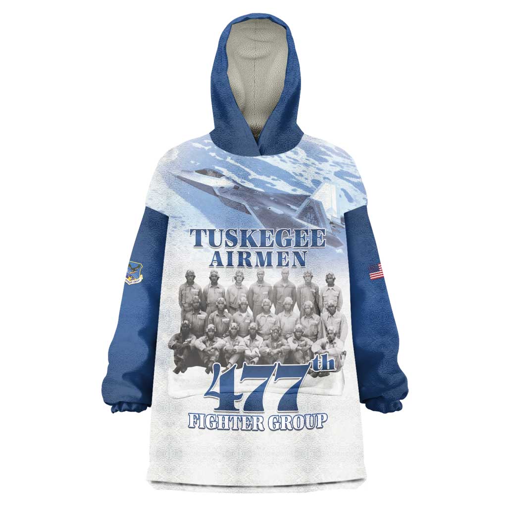 Blue Heritage Tuskegee Airmen Wearable Blanket Hoodie 477th Fighter Group - Wonder Print Shop