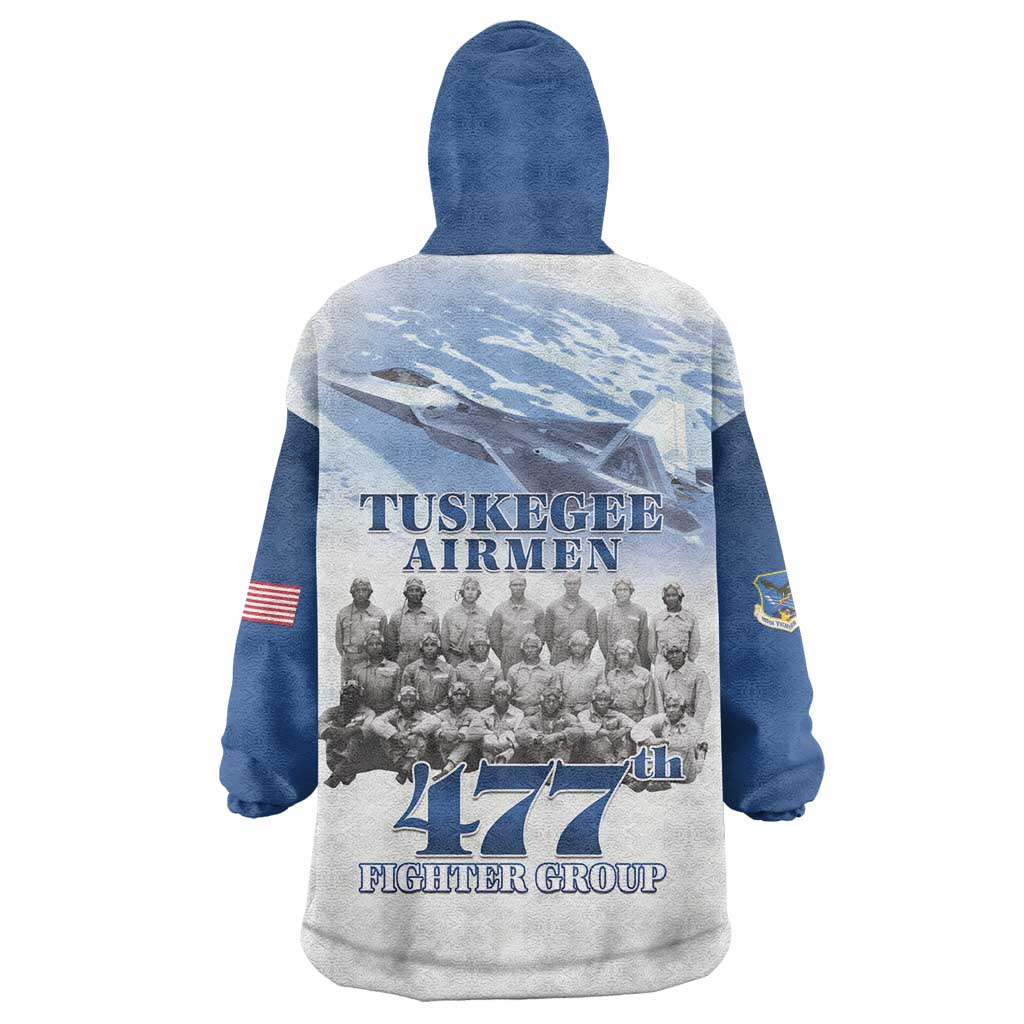 Blue Heritage Tuskegee Airmen Wearable Blanket Hoodie 477th Fighter Group - Wonder Print Shop