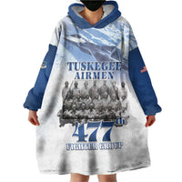 Blue Heritage Tuskegee Airmen Wearable Blanket Hoodie 477th Fighter Group - Wonder Print Shop