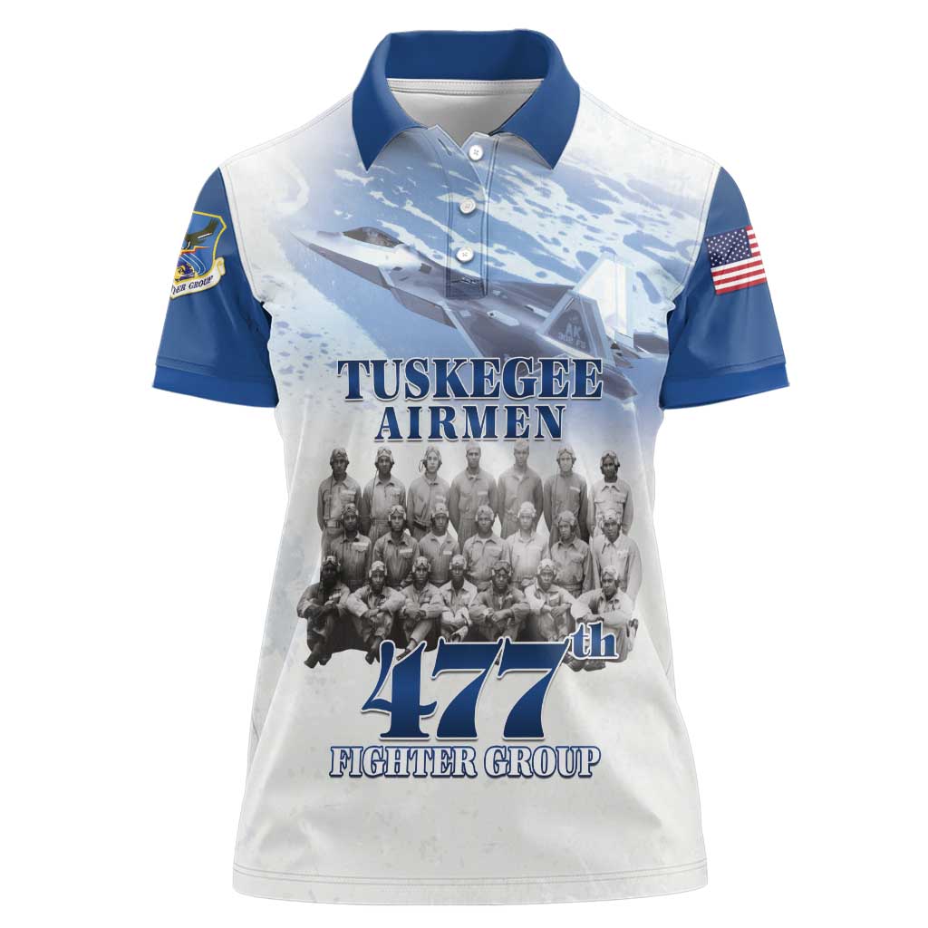 Blue Heritage Tuskegee Airmen Women Polo Shirt 477th Fighter Group - Wonder Print Shop