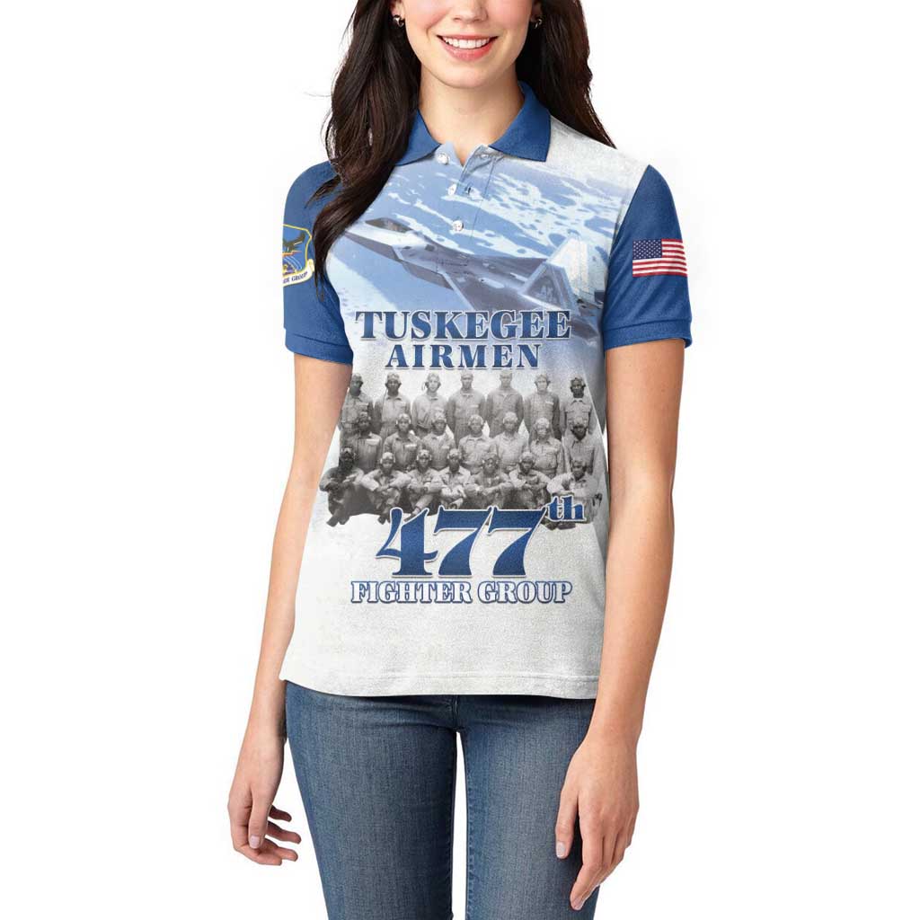 Blue Heritage Tuskegee Airmen Women Polo Shirt 477th Fighter Group - Wonder Print Shop