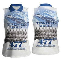 Blue Heritage Tuskegee Airmen Women Sleeveless Polo Shirt 477th Fighter Group - Wonder Print Shop