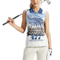 Blue Heritage Tuskegee Airmen Women Sleeveless Polo Shirt 477th Fighter Group - Wonder Print Shop