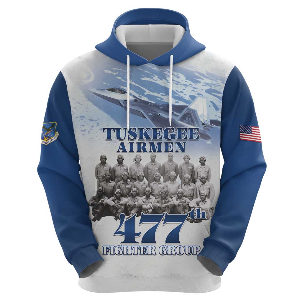 Blue Heritage Tuskegee Airmen Zip Hoodie 477th Fighter Group - Wonder Print Shop