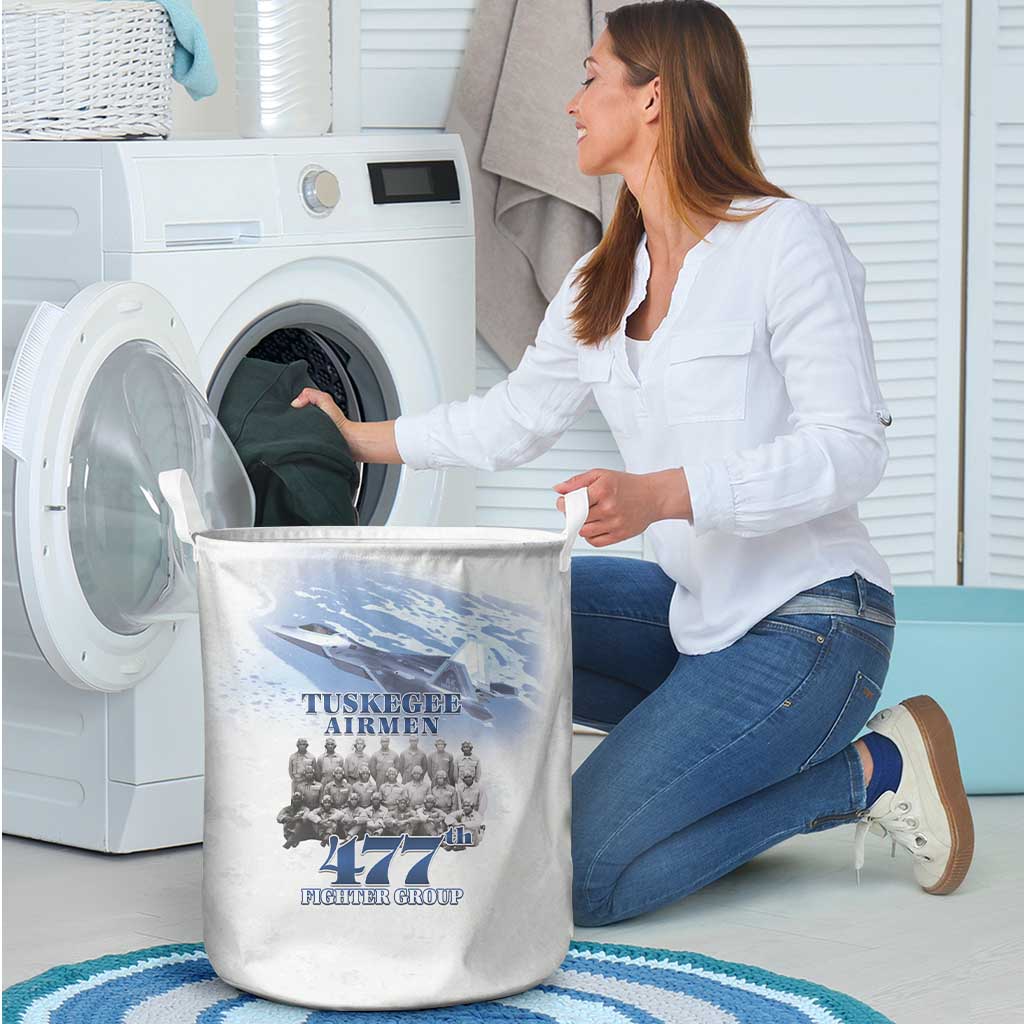 Tuskegee Airmen 477th Fighter Group Laundry Basket Blue Sky Heritage - Wonder Print Shop
