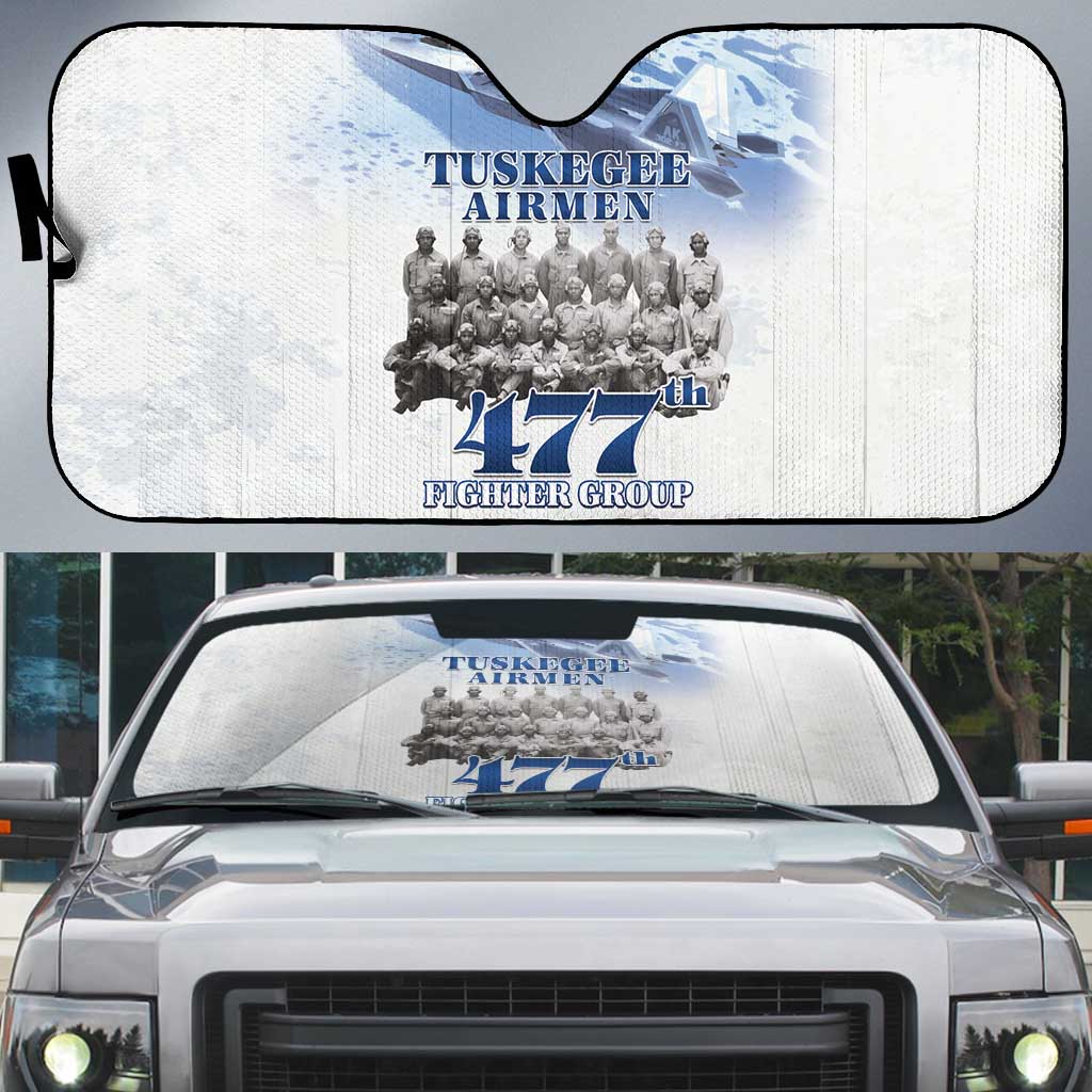 Tuskegee Airmen 477th Fighter Group Auto Sun Shade Blue Sky Heritage - Wonder Print Shop
