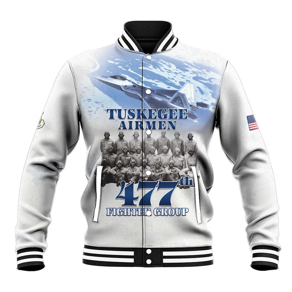 Tuskegee Airmen 477th Fighter Group Baseball Jacket Blue Sky Heritage - Wonder Print Shop