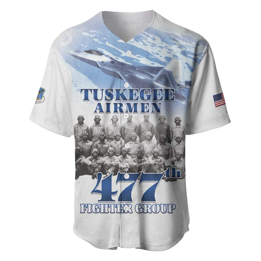 Tuskegee Airmen 477th Fighter Group Baseball Jersey Blue Sky Heritage - Wonder Print Shop