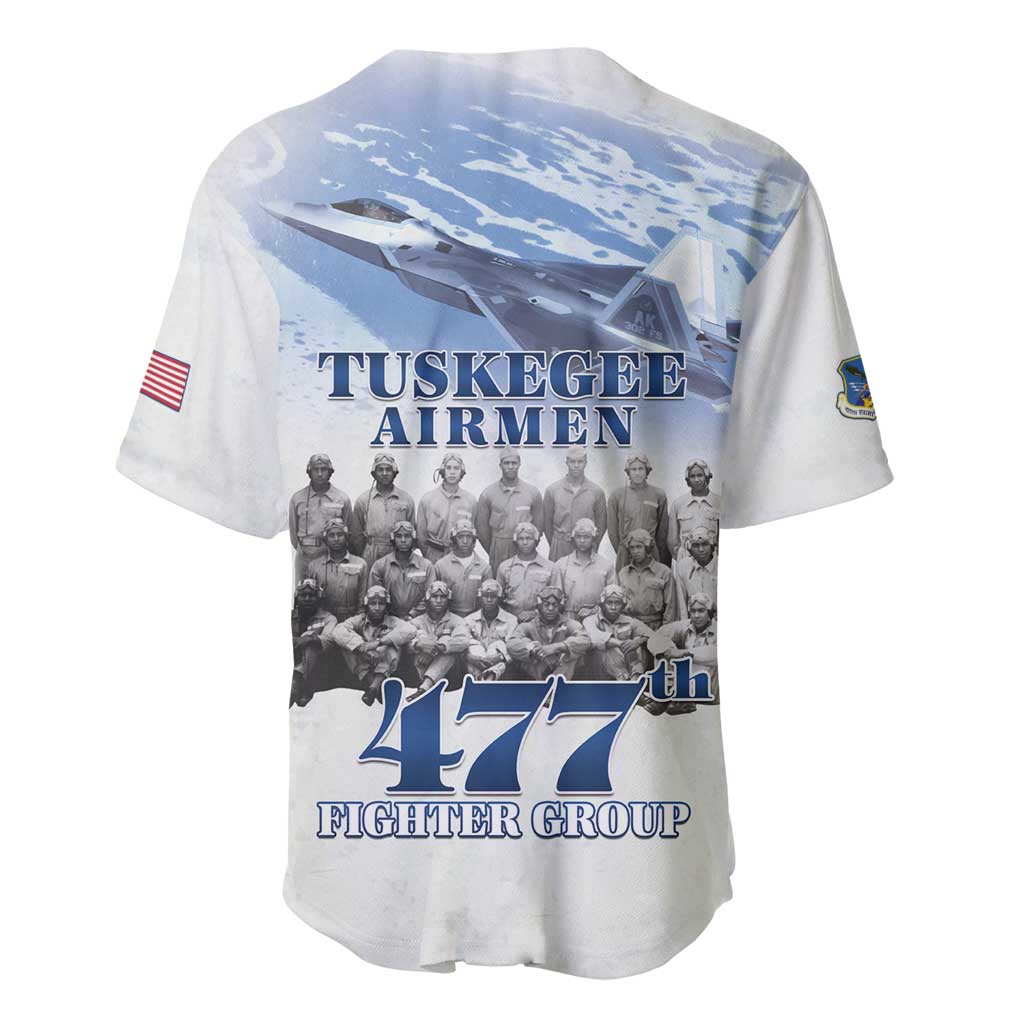 Tuskegee Airmen 477th Fighter Group Baseball Jersey Blue Sky Heritage - Wonder Print Shop