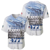 Tuskegee Airmen 477th Fighter Group Baseball Jersey Blue Sky Heritage - Wonder Print Shop